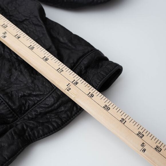 VEDA Black Leather Jean Jacket - Picture 9 of 10